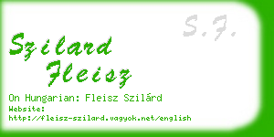 szilard fleisz business card