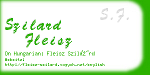 szilard fleisz business card